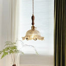 GobekUsa Clear Glass LED Hanging Lamp French Style Pendant Light for Home Decor