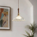 GobekUsa Clear Glass LED Hanging Lamp French Style Pendant Light for Home Decor