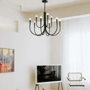 GobekUsa French Style Black Pendant Light Chandelier - Luxury LED Ceiling Lamp