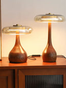 GobekUsa Andi Walnut Table Lamp for Living Room Bedroom Study Hotel Creative French Style