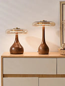 GobekUsa Andi Walnut Table Lamp for Living Room Bedroom Study Hotel Creative French Style