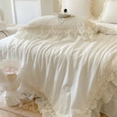 GobekUsa French Wedding Lace Ruffles Bedding Set
