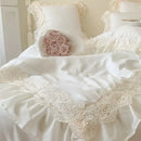 GobekUsa French Wedding Lace Ruffles Bedding Set