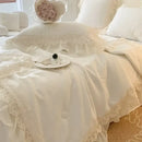 GobekUsa French Wedding Lace Ruffles Bedding Set
