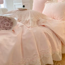 GobekUsa French Wedding Lace Ruffles Bedding Set