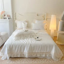 GobekUsa French Wedding Lace Ruffles Bedding Set