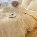 GobekUsa French Wedding Lace Ruffles Bedding Set