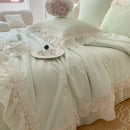 GobekUsa French Wedding Lace Ruffles Bedding Set