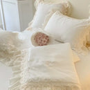 GobekUsa French Wedding Lace Ruffles Bedding Set