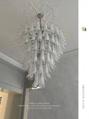 GobekUsa French White Glass Pendant Lights: Luxury LED Hanging Lamps for Living & Dining Rooms