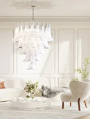 GobekUsa French White Glass Pendant Lights: Luxury LED Hanging Lamps for Living & Dining Rooms