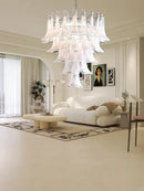 GobekUsa French White Glass Pendant Lights: Luxury LED Hanging Lamps for Living & Dining Rooms