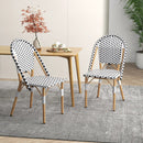 French Bistro Chair Set of 2 with Galvanized Metal Framex-White by LJGDeals