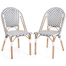 French Bistro Chair Set of 2 with Galvanized Metal Framex-White by LJGDeals