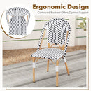 French Bistro Chair Set of 2 with Galvanized Metal Framex-White by LJGDeals