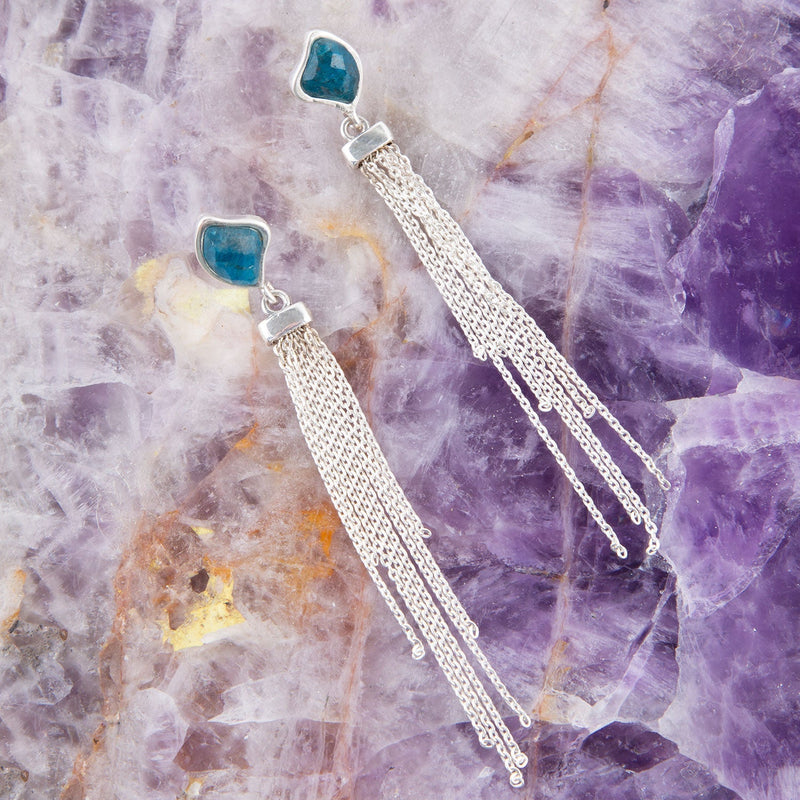 Fringed Apatite Earrings