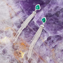 Fringed Green Onyx Earring