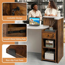 Front Reception Office Desk with Open Shelf and Drawer by LJGDeals
