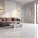 Mink White Polished Marble Tiles 24x24