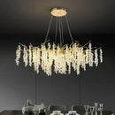 GobekUsa Frosted Aluminum Golden Branch Crystal Chandelier