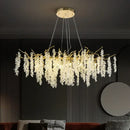 GobekUsa Frosted Aluminum Golden Branch Crystal Chandelier