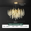 GobekUsa Frosted Aluminum Golden Branch Crystal Chandelier