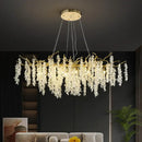 GobekUsa Frosted Aluminum Golden Branch Crystal Chandelier