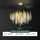 GobekUsa Frosted Aluminum Golden Branch Crystal Chandelier