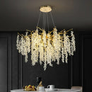 GobekUsa Frosted Aluminum Golden Branch Crystal Chandelier