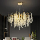 GobekUsa Frosted Aluminum Golden Branch Crystal Chandelier