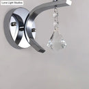 GobekUsa Frosted Glass Bell Wall Sconce - Modern Chrome Lighting for Bedroom