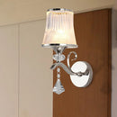 GobekUsa Frosted Glass Bell Wall Sconce - Modern Chrome Lighting for Bedroom
