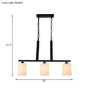 GobekUsa Frosted Glass Black Island Pendant Light Kit for Dining Room with 3 Lights - Traditional Style