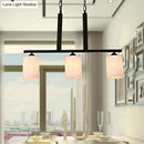 GobekUsa Frosted Glass Black Island Pendant Light Kit for Dining Room with 3 Lights - Traditional Style
