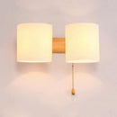 GobekUsa Cylinder Shade Frosted Glass Japanese Wall Lamp - Beige Bedroom Wall Lighting