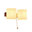 GobekUsa Cylinder Shade Frosted Glass Japanese Wall Lamp - Beige Bedroom Wall Lighting