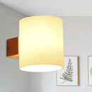 GobekUsa Cylinder Shade Frosted Glass Japanese Wall Lamp - Beige Bedroom Wall Lighting