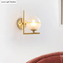 GobekUsa Frosted Glass Modernist Sconce with Brass Wall Mount - 1 Head Light Fixture