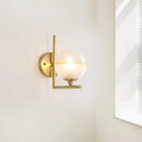 GobekUsa Frosted Glass Modernist Sconce with Brass Wall Mount - 1 Head Light Fixture
