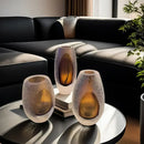 GobekUsa Frosted Glass Vase for Home Decor and Floral Arrangements