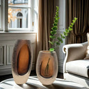 GobekUsa Frosted Glass Vase for Home Decor and Floral Arrangements