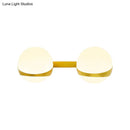 GobekUsa Frosted Glass Wall Lamp with Gold Finish - Modern Spherical Design (1/2 Heads)