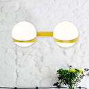 GobekUsa Frosted Glass Wall Lamp with Gold Finish - Modern Spherical Design (1/2 Heads)