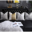 GobekUsa Frosted Gold Satin Lumbar Pillow Covers - Luxe Sofa Cushion Cases
