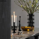 GobekUsa Frosted Metal Candle Holder for Romantic Dining Table Decor
