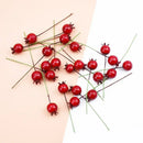 Frosted red foam cherry artificial fruits dining room decor set by Decorbites