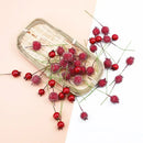 Frosted red foam cherry artificial fruits dining room decor set by Decorbites