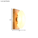 GobekUsa Frosted White Glass Arch Sconce - Nordic Single-Blue Wall Light with Wood Backplate