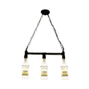 GobekUsa Frosted White Glass Island Lamp - Loft Style, Black Wine Bottle Design - Perfect for Restaurants, Ceiling Suspension Lighting
