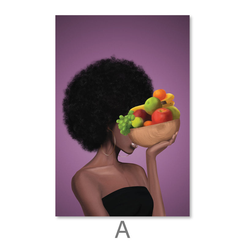 Fruit Bowl Woman Canvas